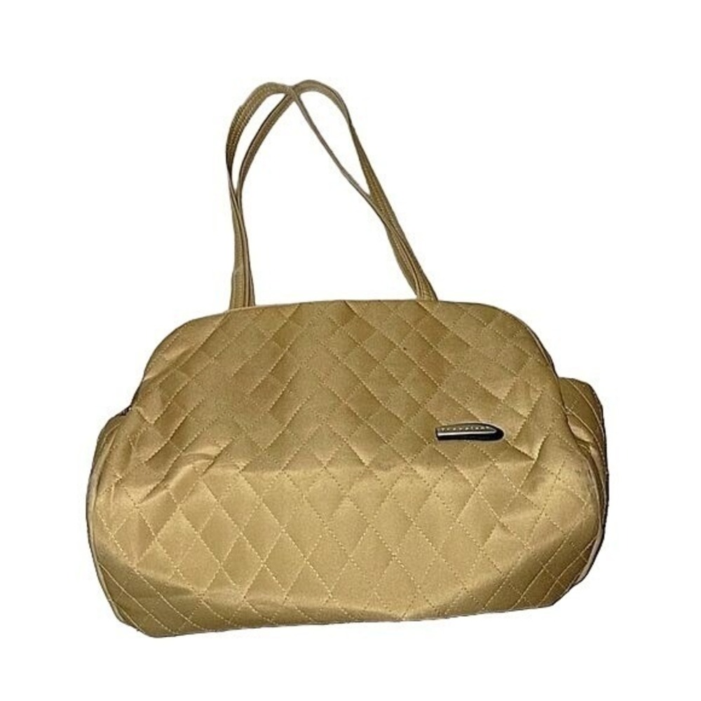 Travelon‎ Quilted Tan Shoulder Bag Organizer Tote Diamond Stitch Neutral